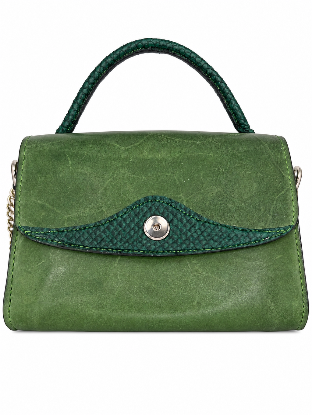 Forest Noir Bag with Salmon Skin