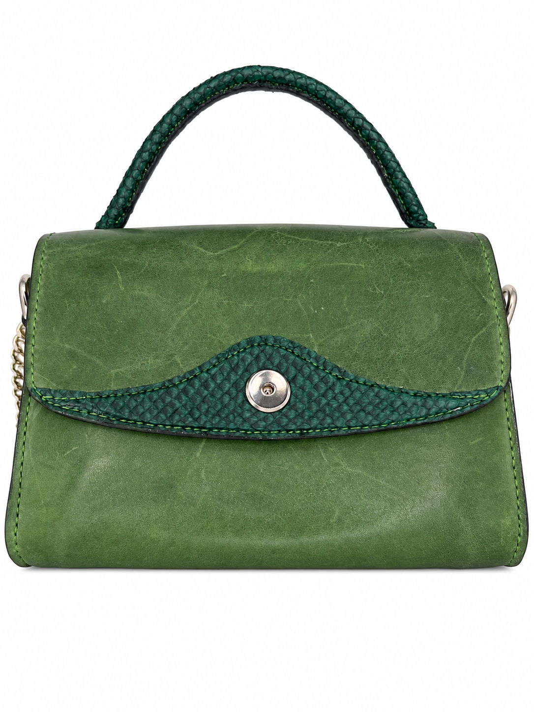 Forest Noir Bag with Salmon Skin