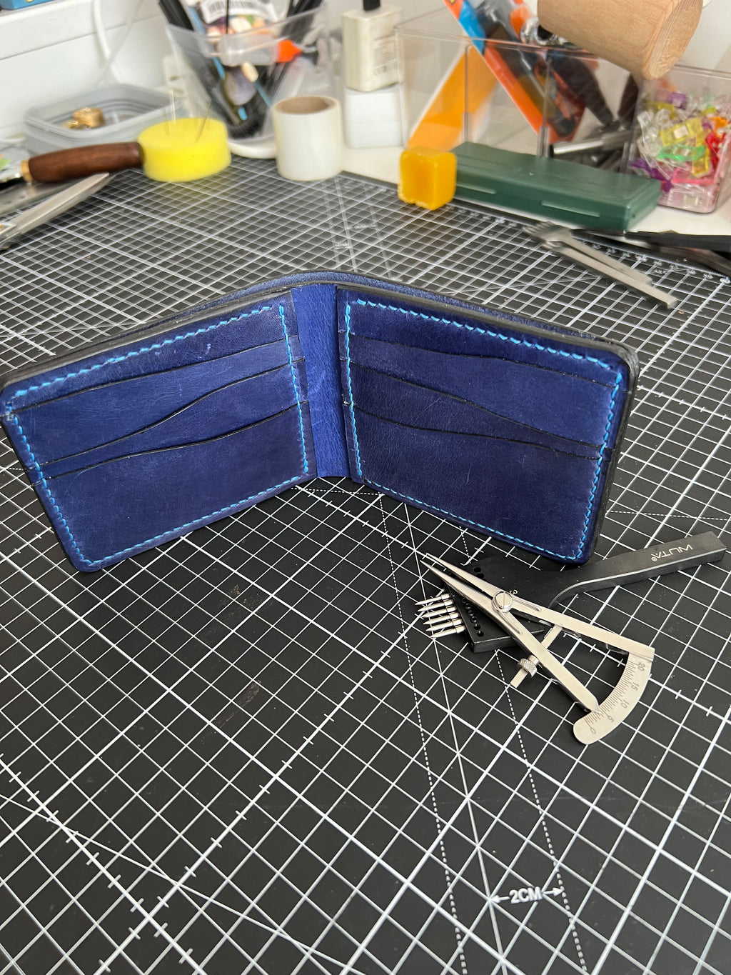 Ocean Blue Bifold Wallet