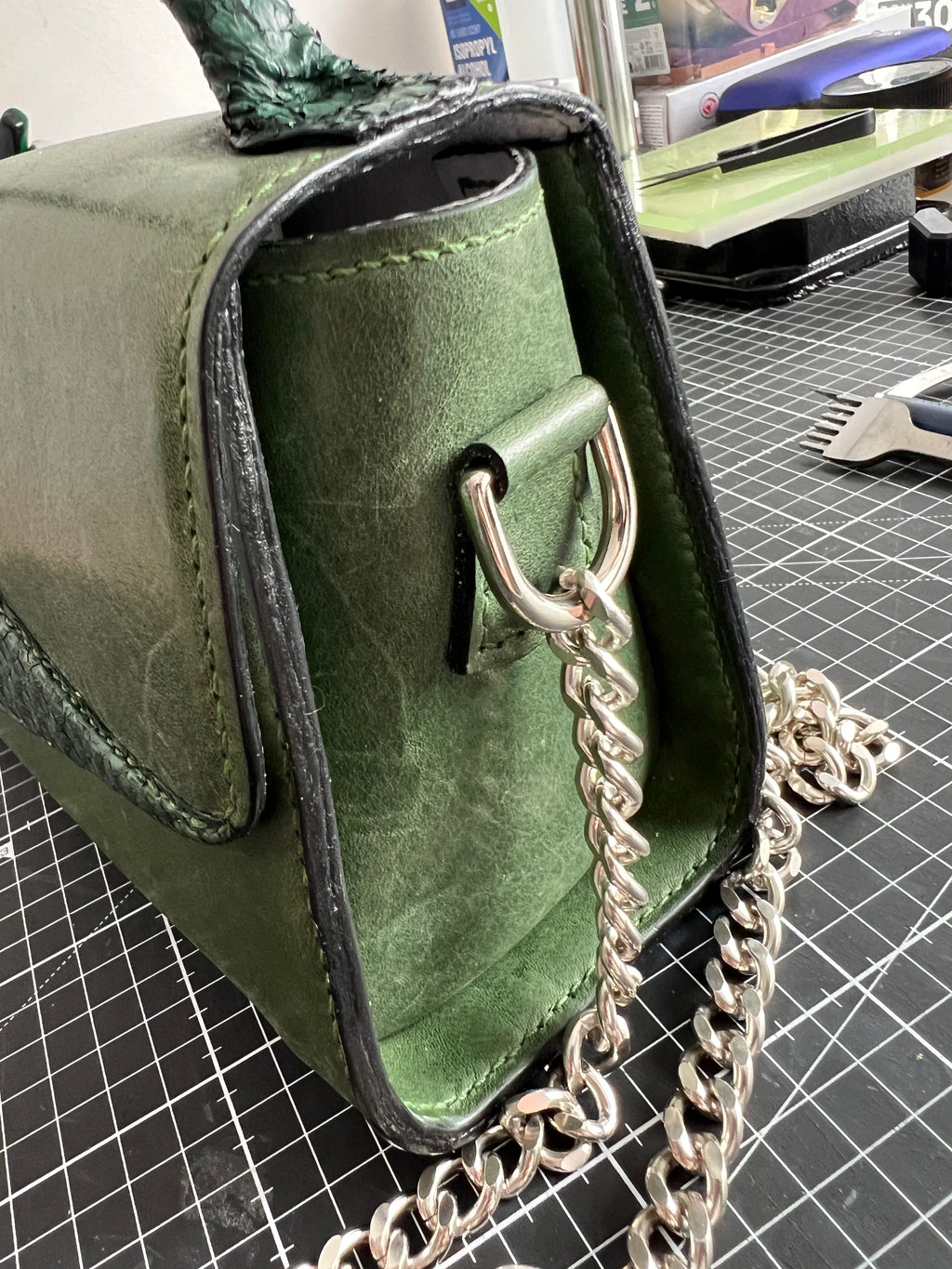 Forest Noir Bag with Salmon Skin
